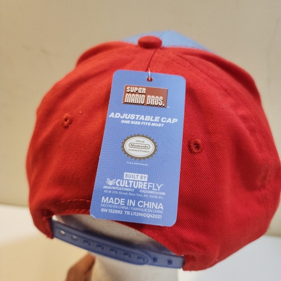 Super Mario Bross Adjustable Red and Blue Cap with Mario Design OS - Picture 6 of 11